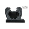 DOUBLE ANGEL WITH LOVE STATUE MONUMENT HEADSTONE