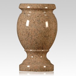 Cemetery Pink Granite Stone Vase